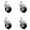 Service Caster 4 Inch Soft Rubber Wheel Swivel 10mm Threaded Stem Caster Set with Brake SCC SCC-TS20S414-SRS-TLB-M1015-4 - alternate 1